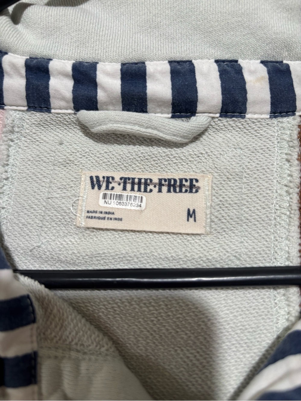 We The Free Colorblock Lace-Trim Rugby Pullover in Pink, Cream & Brown - Picture 5 of 9